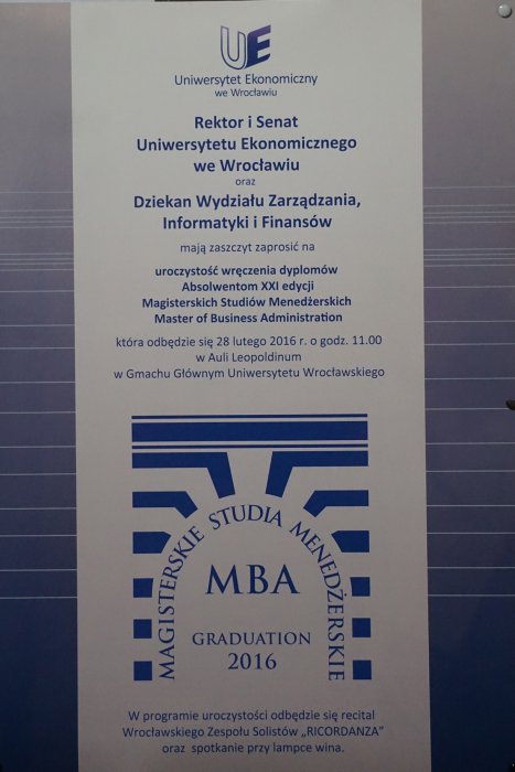 Dyplomy dla absolwentów Programu MBA