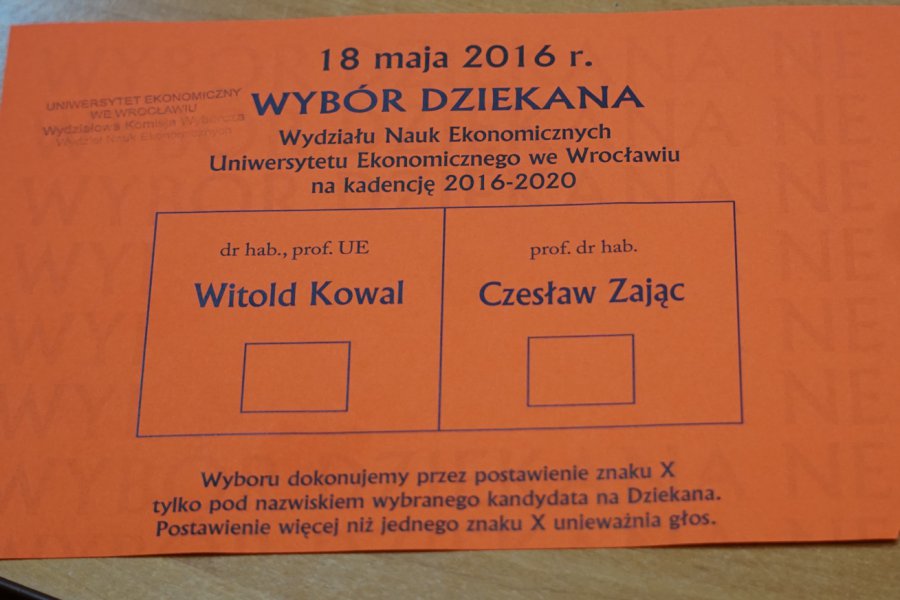 Wybory dziekana Wydziału Nauk Ekonomicznych